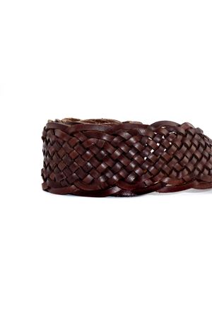 4+4 oval buckle woven leather belt DRAGON DIFFUSION | 6060DGS5MATBRUCIATO